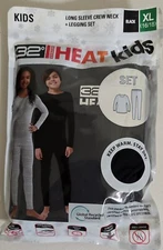 32 Degrees Heat Kids Long Sleeve Crew Neck & Legging Set Black XL 2 Piece Set