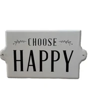 Choose Happy Sign Metal Rustic Farmhouse