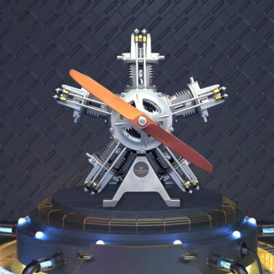 TECHING 5-ZyLinder Radial Motor Plane Simulation Electric Machinery Modell