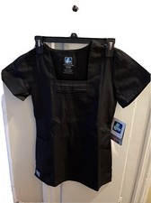 NWT ADAR UNIVERSAL COLLECTION BLK SCRUB TOP 7 SZ XXS CONTEMPORARY FIT