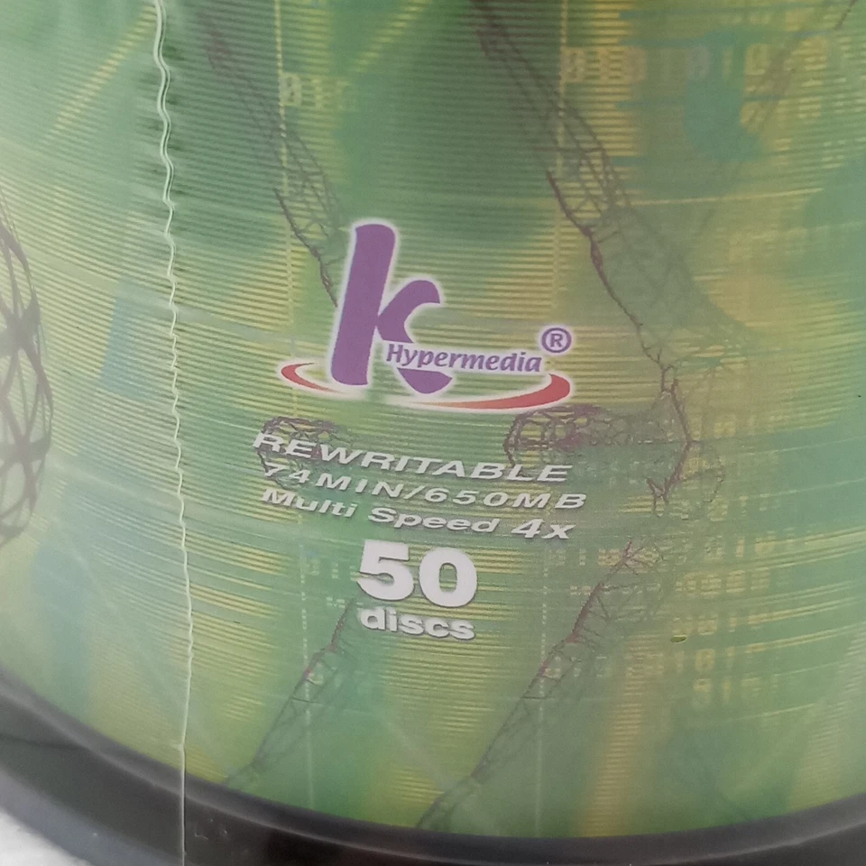 Nuevo Paquete Sellado 50 Hypermedia CD-RW 74min 650MB 4x Disco Regrabable Alta Velocidad Foto 3 de 4