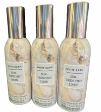 3x Bath and Body Works SUNDRENCHED LINEN Home Fragrance Room Spray 1.5oz each
