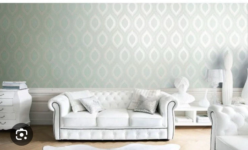 Grandeco Hidden Richness 227304 无纺乙烯基 10.05mx.53 平方米 蓝色 白色 灰色 全新 — 第 2/4 张图片