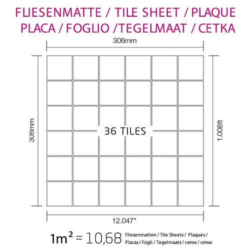 Mosaik Fliese massiv Metall Edelstahl marine gebürstet grau Cinquanta-S-S-MB - Bild 3 von 3