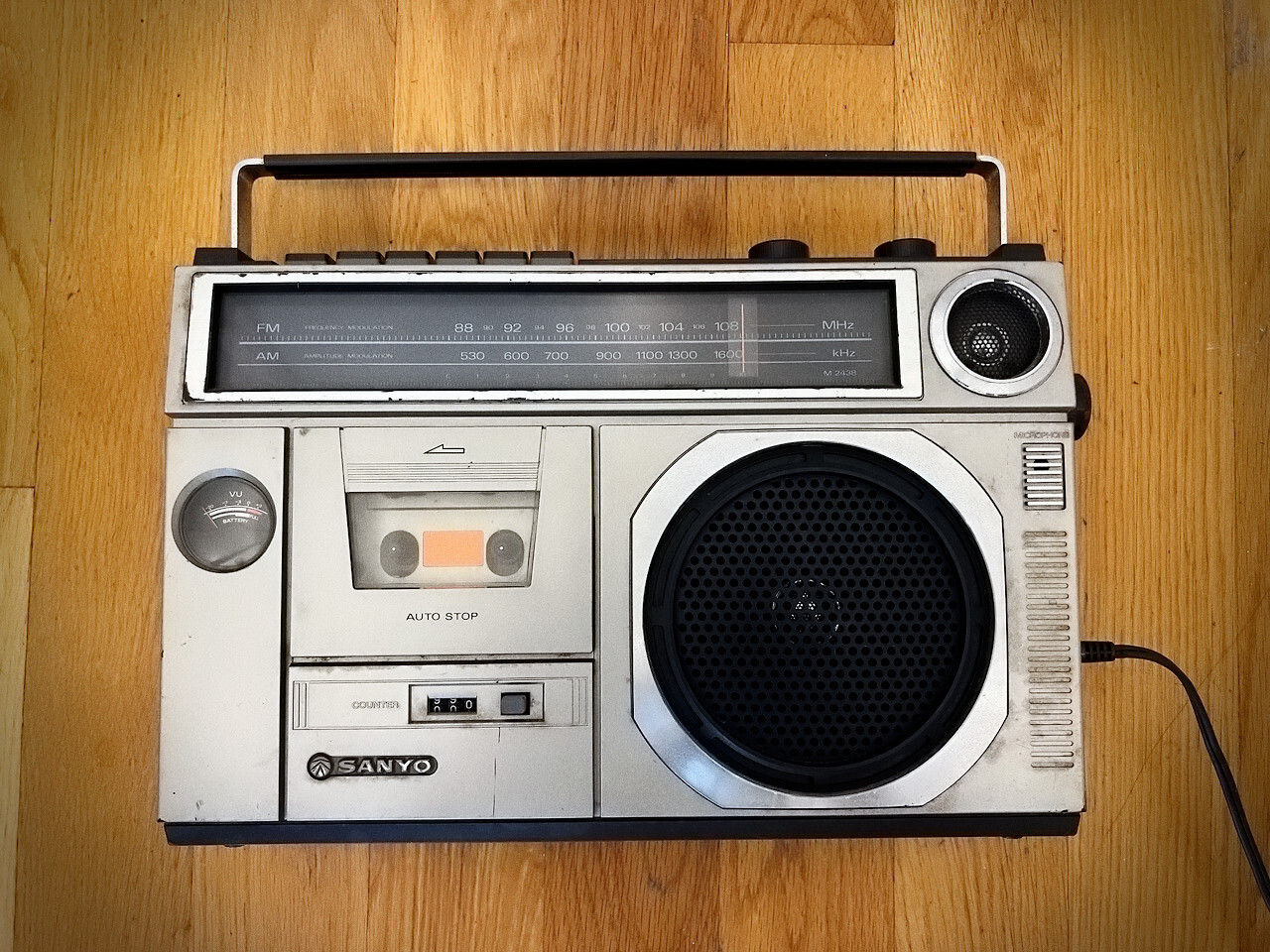 Sanyo M2438F Vintage Portable Radio Cassette Player Boombox