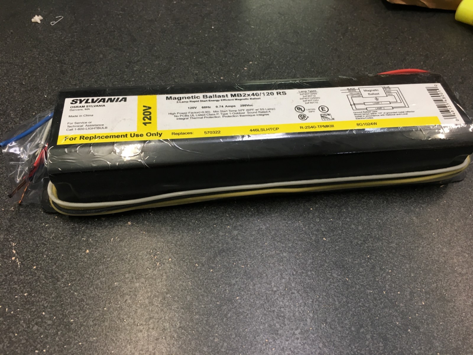 Sylvania MB2x40/120 RS 120V Ballast for two 4 ft F34/F40 T12 FLUR bulbs eBay