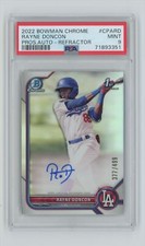 2022 Bowman Chrome Prospects Autograh Refractor Rayne Doncon Auto 377/499 PSA 9