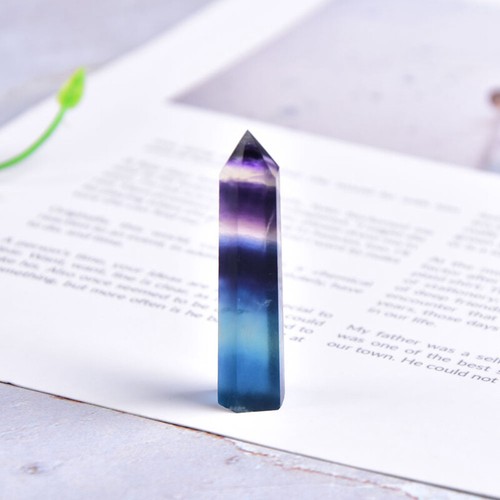Natural Rainbow Fluorite Quartz Crystal Point Wand Healing Stone Obelisk Tower - Picture 31 of 45