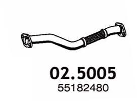 Tuyau d'échappement ASSO 02.5005 en acier traité anti-corrosion Alfa Romeo 156