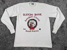 Vintage Christmas Shirt Mens Large Reindeer LS Screen Stars Best Single Stitch