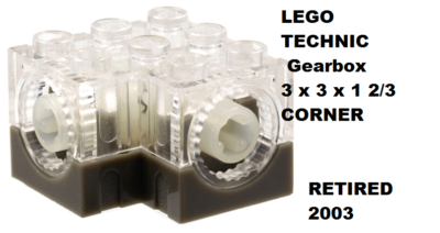 LEGO TECHNIC GEAR BOX 3 x 3 x 1 2/3 Corner Section Robotics