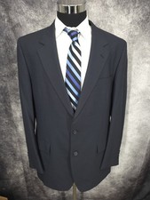 Jos A Banks Blazer Jacket Mens 43 L Blue Birdseye Sports Coat Vented Pure Wool