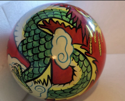 Ebonite OPTYX Red Dragon 14 lb Drilled Ten-Pin Spare Ball Plastic Glossy