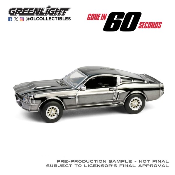Greenlight 1:64 Ford Mustang 1967 Modellauto Silber Chrome 30558 OVP-image