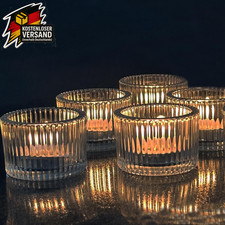 Teelichthalter Set aus Glas für Hochzeiten Weihnachten Geburtstage 12 Stück
