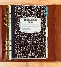 Composition Book Cover Set for use w/ Erin Condren A5 Ring Agenda Binder~