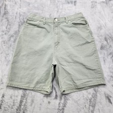 Vintage 90s Faded Glory Shorts Womens 14 Green High Rise Classic Jorts Denim