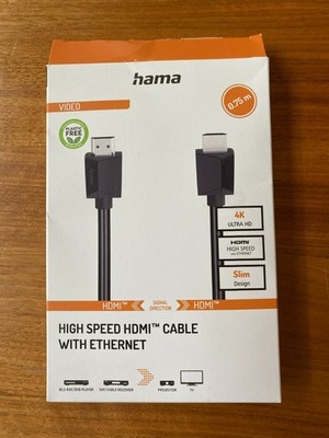 Hama HDMI Kabel 0,75 m | 4K Ultra HD | High Speed mit Ethernet | neu