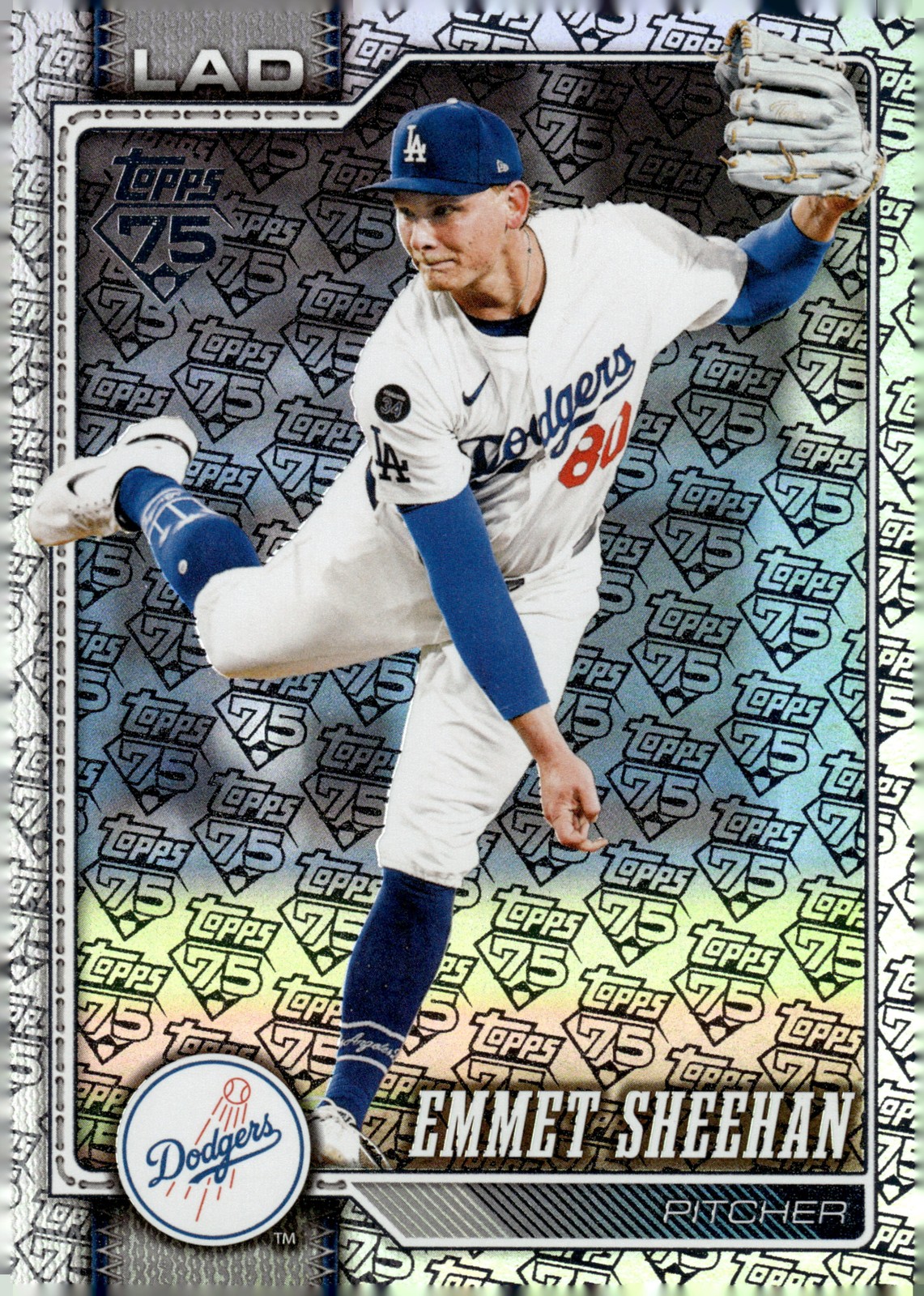 2026 Topps #524 Emmet Sheehan 75 Years of Topps #/75