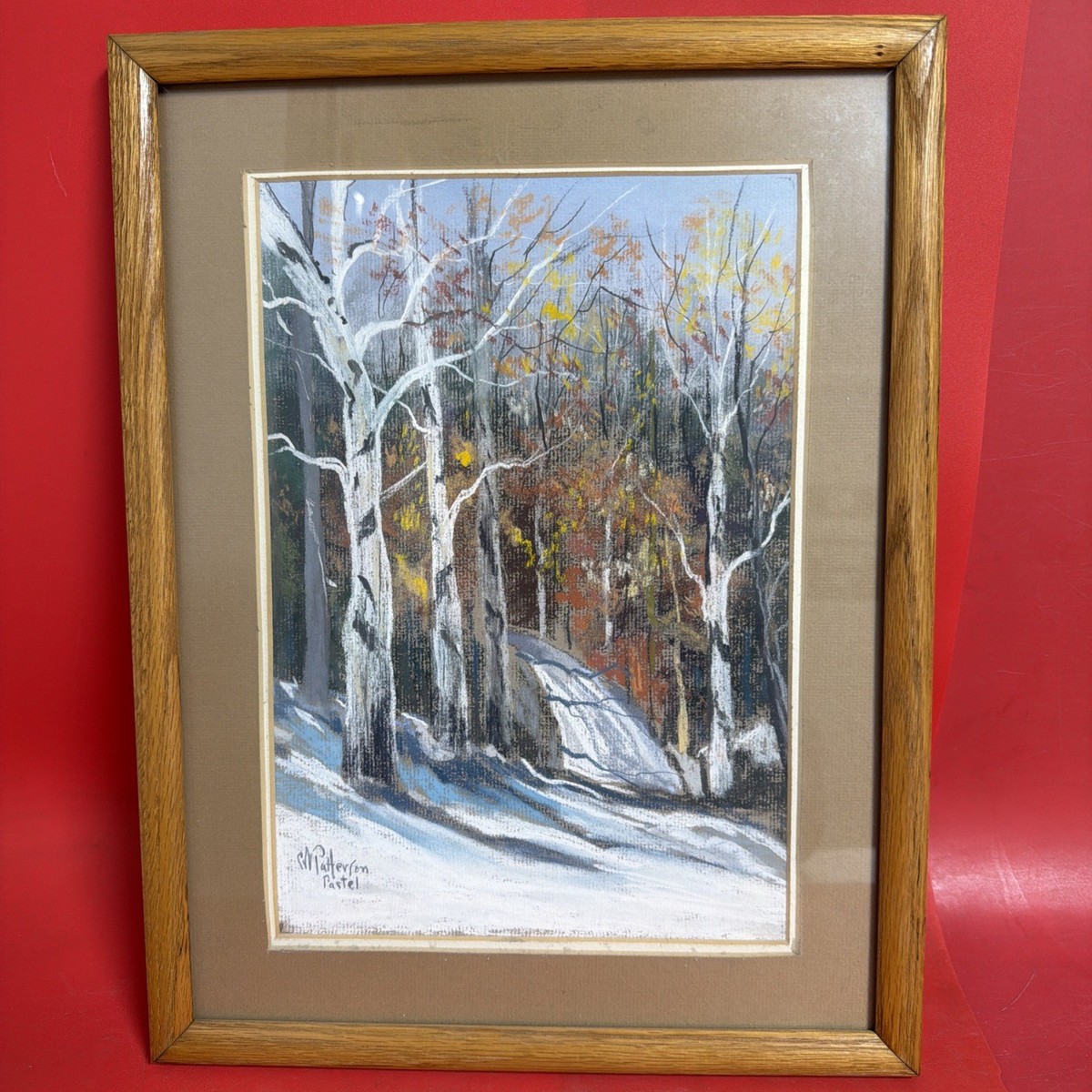Original Pastel Winter Forest Landscape Signed Framed | eBay