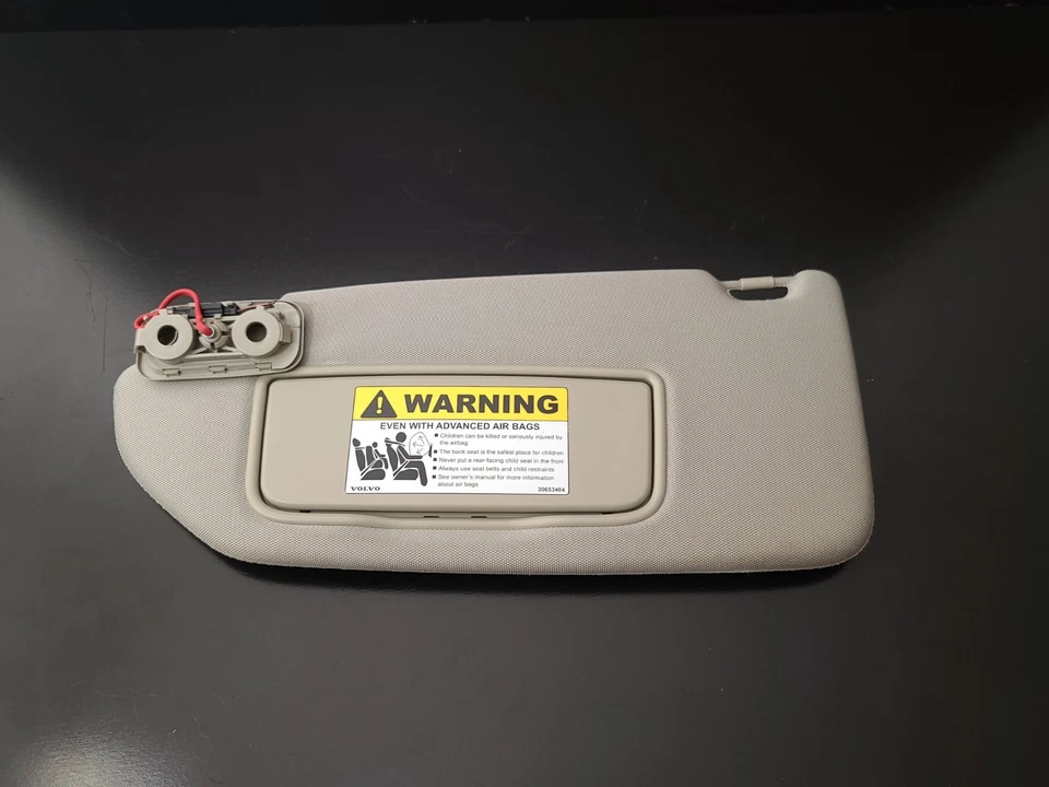 2003 - 2006 Volvo XC90 Right BEIGE Cloth Homelink Sun Visor DRIVER W/ Lights - Image 3 of 4