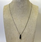 925 Sterling Silver Faux Onyx Pendant Chain Necklace 5g — photo 1
