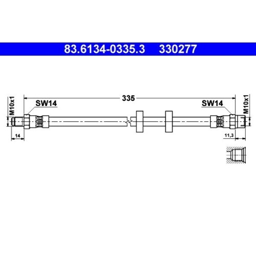 1X Bremsschlauch ATE 83.6134-0335.3 Passend FüR Volvo-image