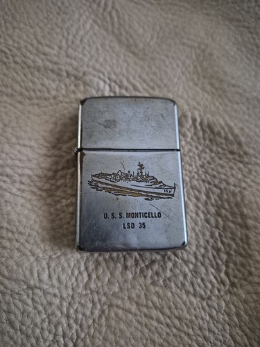 Vintage ZIPPO USS Monticello LSD35 Lighter