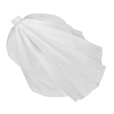 Wedding Veil: Two Tier Mesh Tulle Headpiece With Hair Comb - Flower Veil For