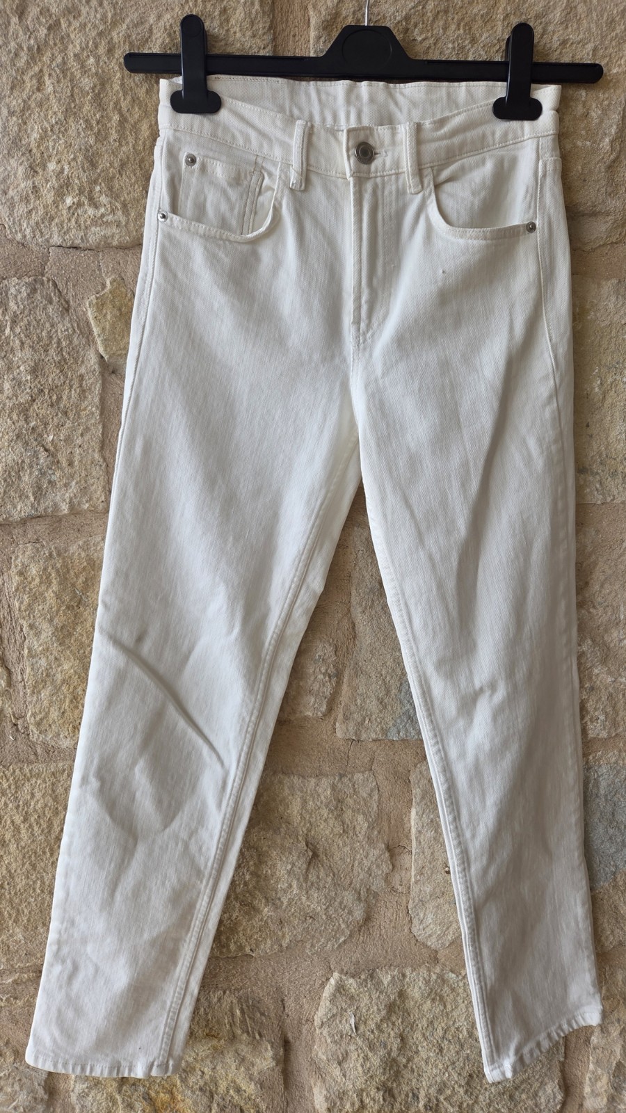 Massimo Dutti Women's White Slim Fit Jeans