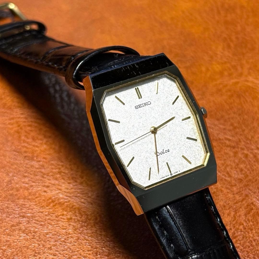 Seiko Dolce Rectangular 80's Tungsten Case Gold W… - image 3