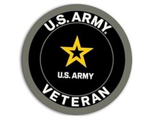Round U.S Army Veteran Sticker United States Soldier Vinyl Vet Decal 4 Inch