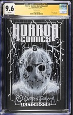 Horror Comics Sketchbook #1 Jason Mask CGC 9.6 JSA Camron Johnson sig & Sketch