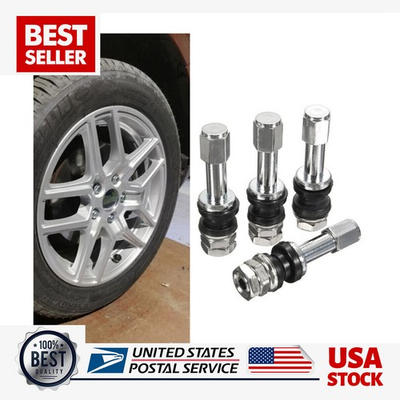 #ad #ad 4Pcs TR48 Bolt Screw On Tire Valve Stem Chrome Metal High Pressure Flush W US $7.03