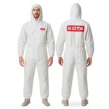 LAUCO White Polyester Reusable Paint Coverall Spray Suit with Hood – Lint Free