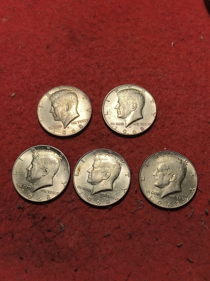 Moneta mezzo dollaro USA half dollar coin Kennedy 1968 argento silver Splendida - Immagine 2 di 4