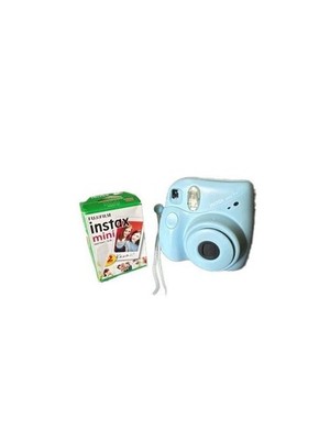 Fujifilm Instax Mini 7+ Instant Film Camera in Light Blue w/Film