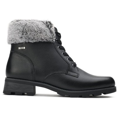 Caprice Womens Cozy Fleece Ankle Boots Black