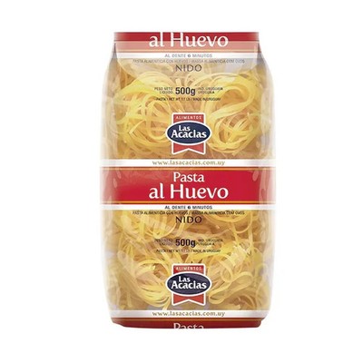 LAS ACACIAS  - FIDEO - NIDO - AL HUEVO  . 500 . GR  Pack X. 2