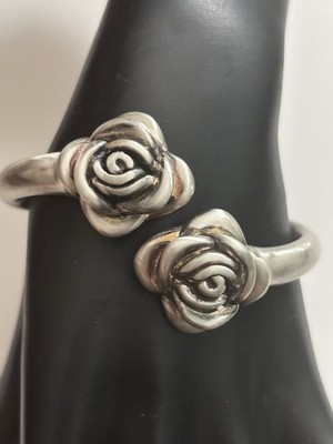 Sterling Silber Rose Electroform Klapparmband SELTENER FUND