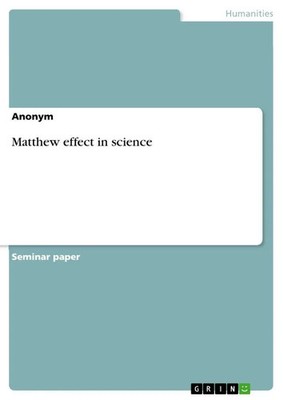 Anonymous | Matthew effect in science | Taschenbuch | Englisch (2022)