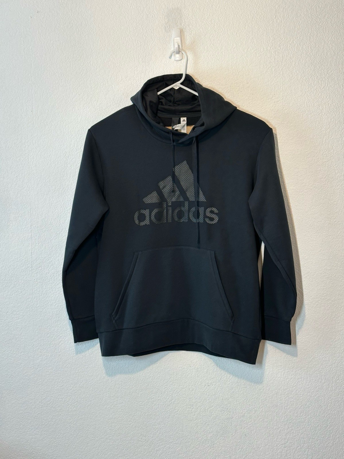 NWT Adidas Mens Essential Cotton Pullover Logo Hoodie Black BR3234 Size XXL