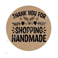 THANK YOU FOR SHOPPING SMALL KRAFT ENVELOPE SEALS FAVORS SCRAPBOOK STICKERS