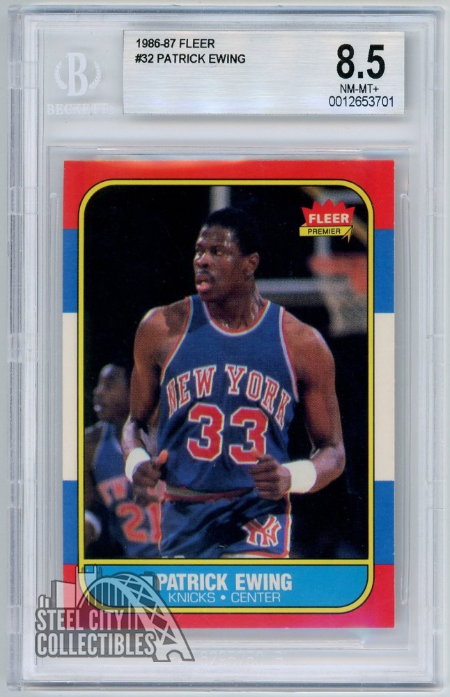 Patrick Ewing 1986-87 Fleer Rookie Card #32 BGS 8.5 NM-MT+