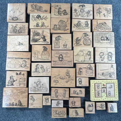 Vintage HOUSE MOUSE Stampa Rosa Rubber Stamps over 35 different ones YOUR CHOICE
