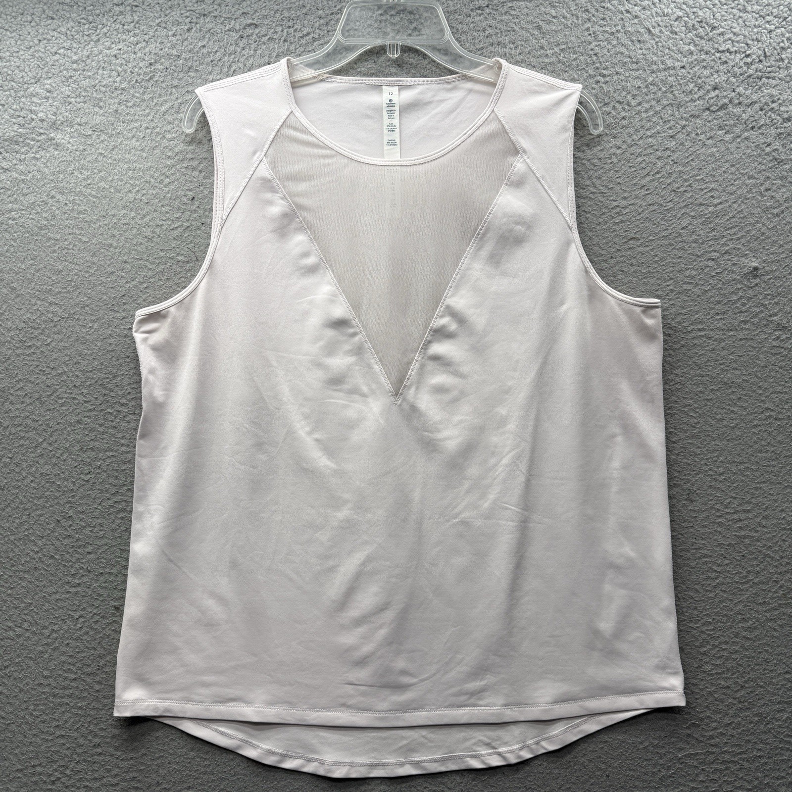 Lululemon Lab Edge Sleeveless Tank Top Tee Plank Luxtreme Mesh Blush Pink 12