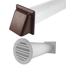 Through Wall Ventilation Kit, Round Bella Vent with Brown External Hooded Vent