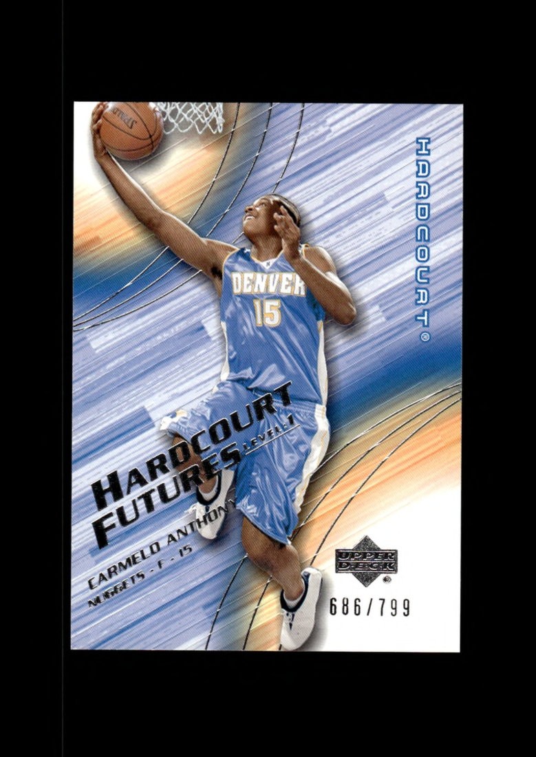 2003-04 UD Hardcourt: #130 Carmelo Anthony Futures /799 RC NM-MT OR BETTER