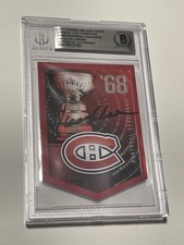 Jacques Lemaire Signed Card 1968 Stanley Cup Champions IP Slabbed Beckett BAS a