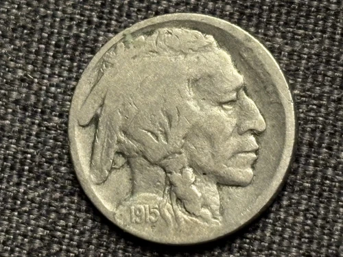 1915 Buffalo Nickel - Very Good Condition Nice Details - Carefully Restored Date